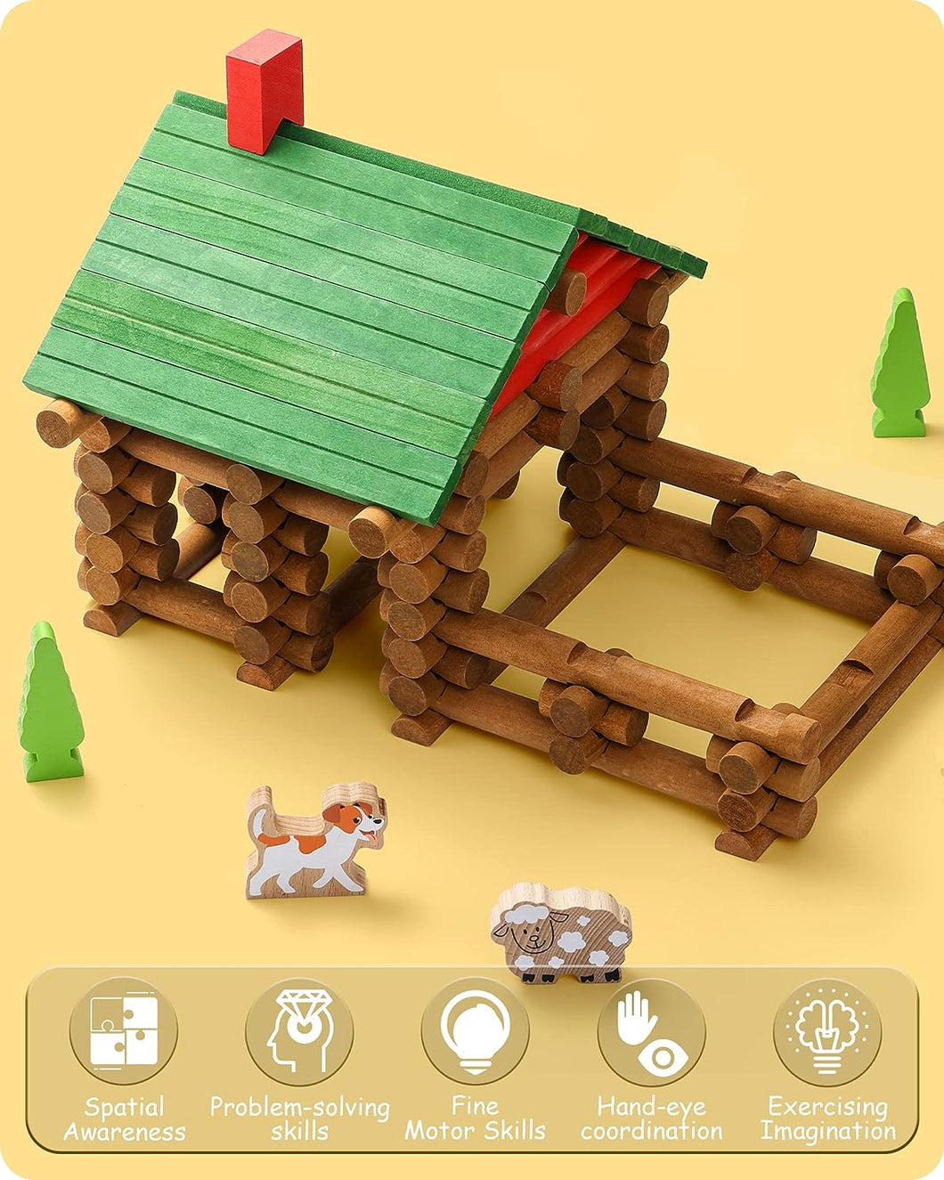 Homesteader Barn  Wooden Homesteader Barn - Log Cabin Toys