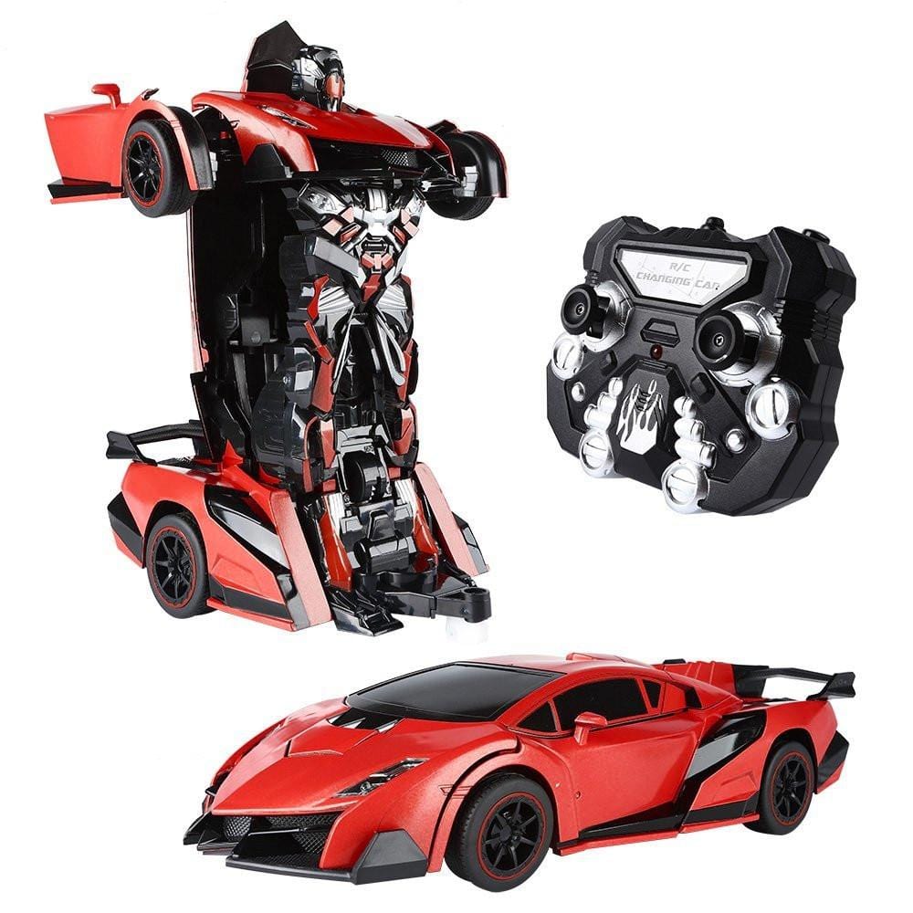 SainSmart Jr. Remote Control Car, Transform Robot RC Cars for Kids Toys,  1:14 Scale Car with One-Button Deformation, 360°Drifting, and Realistic  Engine Sound, Gifts for Boys Girls Aged 8+, Red