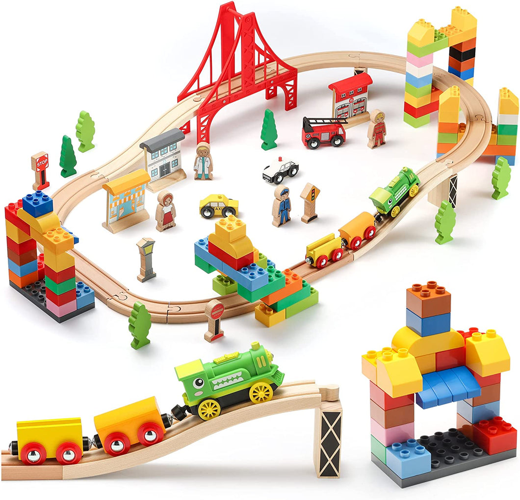 Big Size Building Blocks Compatible Train Sets Diy Railway Track