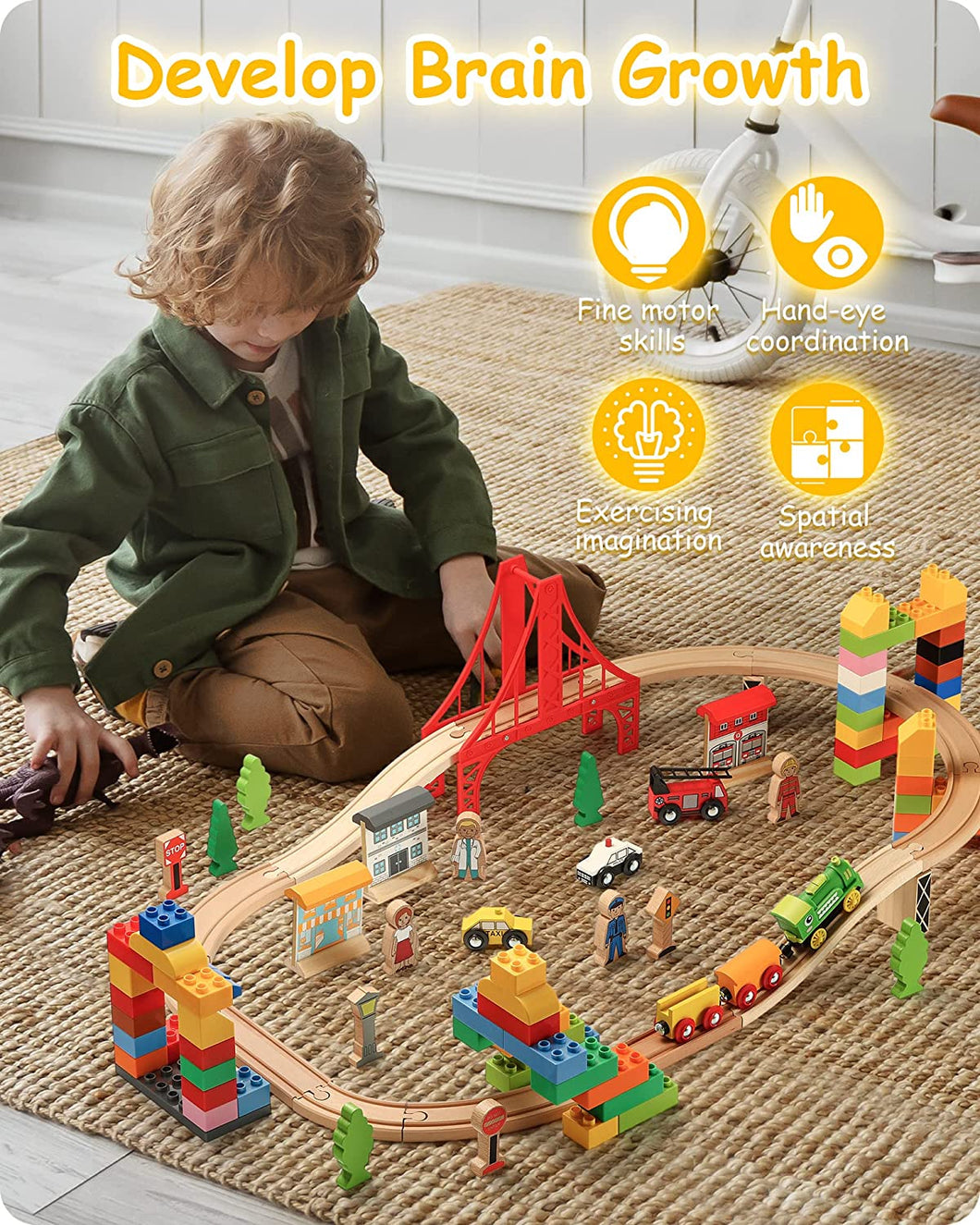 Wooden train set tesco new arrivals